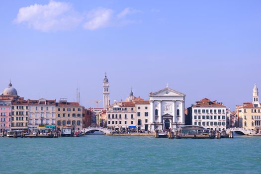 venice, beautiful romantic italian city on sea with great canal and gondolas