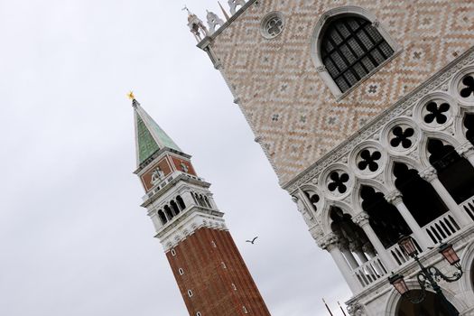 venice, beautiful romantic italian city on sea with great canal and gondolas