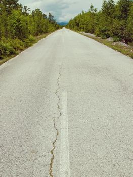 emptry road on countryside at cloudy  summer day