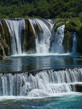 beautiful waterfal with clear wild drinking water strbacki buk in bosnia and herzegovina near city bihac