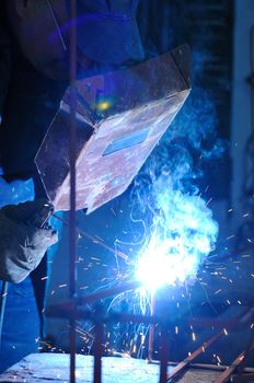 weld machine worker hard industry business