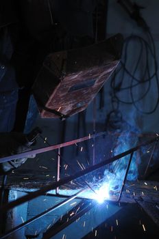 weld machine worker hard industry business