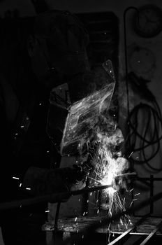 weld machine worker hard industry business