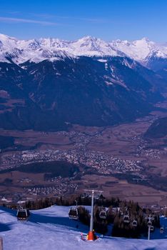 winter mountains beautiful alpine panoramic view snow capped European alps