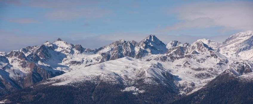 winter mountains beautiful alpine panoramic view snow capped European alps