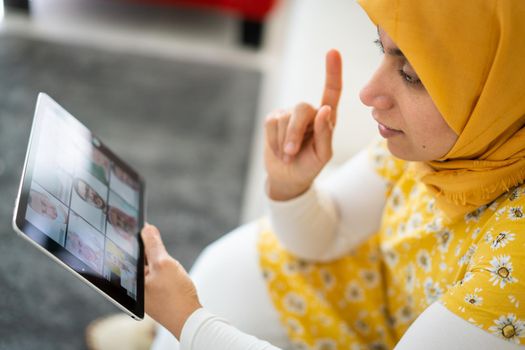 Middle Eastern businesswoman having the online conference