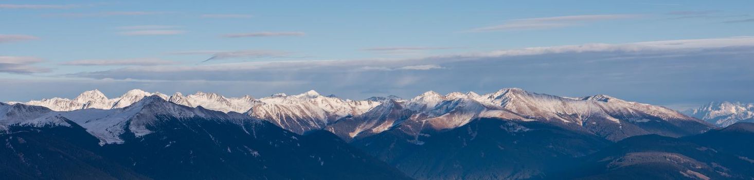 winter mountains beautiful alpine panoramic view snow capped European alps