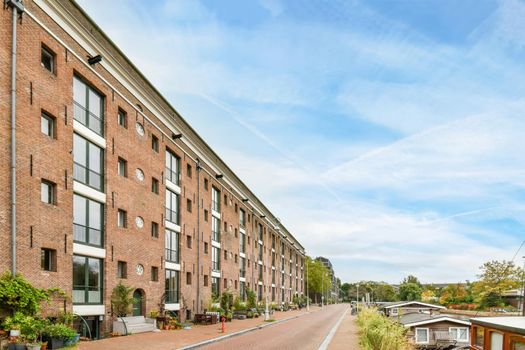 View to facade of a modern residential building