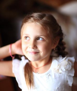 closeup. portrait of a cute little girl.