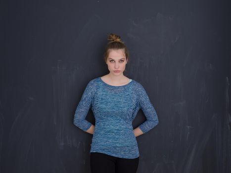 portrait of Beautiful young woman isolated on grey background