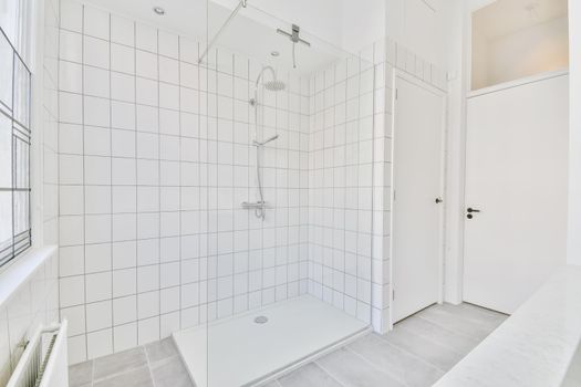 Attractive shower tall in elegant luxury apartment