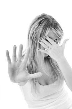 woman violence cover face fight fear