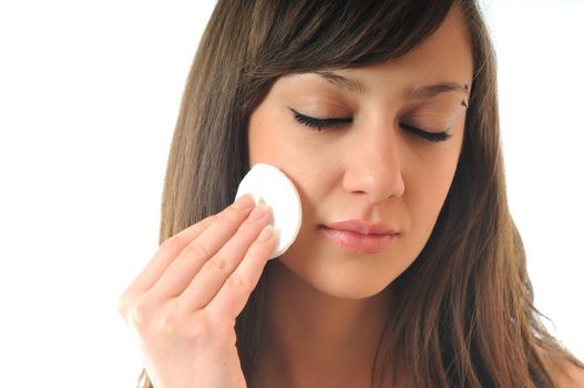 face clean treatment woman isolated one soft clear