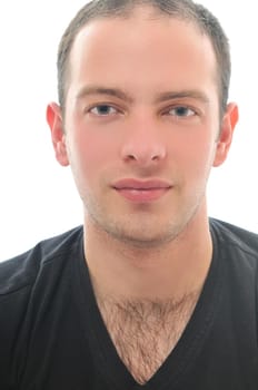 man casual one isolated happy smile joy looking