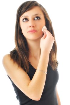face clean treatment woman isolated one soft clear