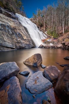 Rainbow Falls in Gorges State Park near Sapphire in North Carolina, USA