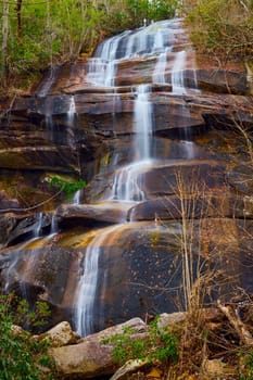 Daniel Ridge Falls in Brevard North Carolina, USA.