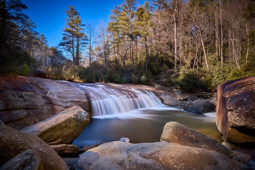 Turtleback Falls in Gorges State Park near Sapphire in North Carolina, USA