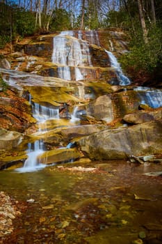 Cove Creek Falls in Brevard North Carolina, USA.
