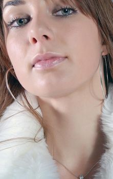pretty woman in white coat 
