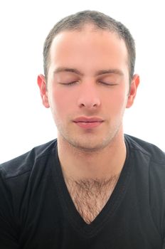 man casual one isolated happy smile joy looking