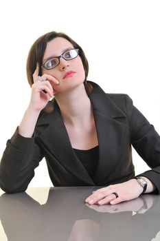 business woman portrait isolated on white 