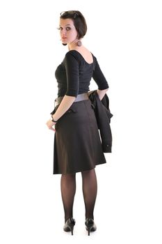 young business woman portrait isolated on white