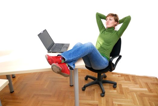 busiensswoman relaxing in office