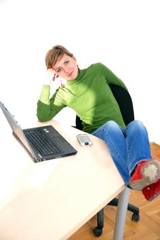 busiensswoman relaxing in office