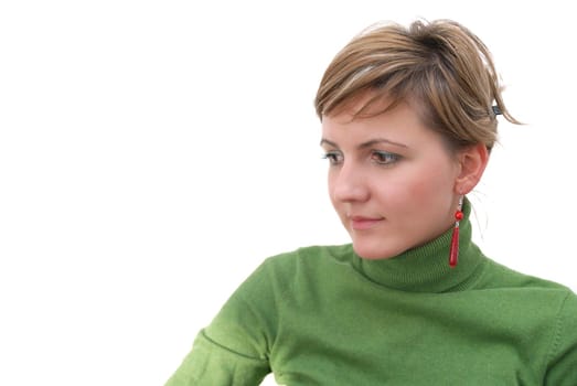 woman in green portrait