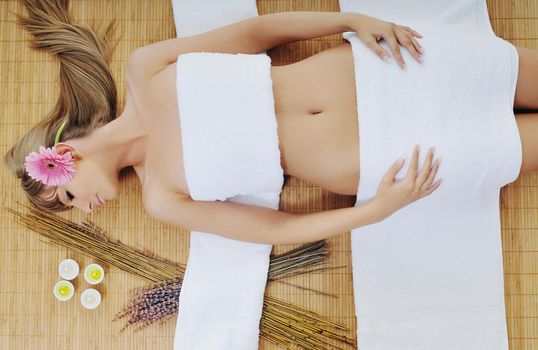 young healthy woman in wellness and spa studio have Massage