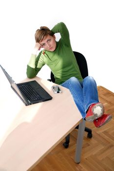 busiensswoman relaxing in office