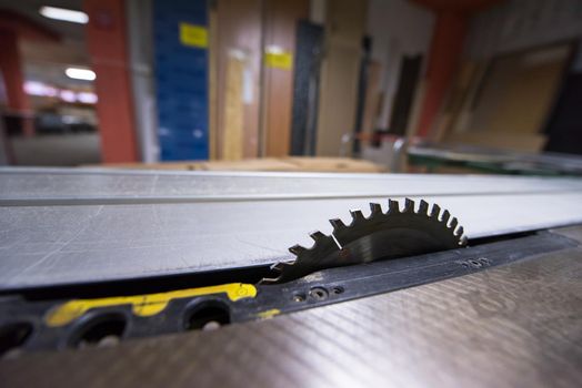 Woodworking circular saw  Working equipment carpentry workshop