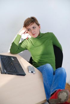 busiensswoman relaxing in office