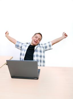 young boy working on computer