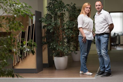 young designers in the creative office at the wooden furniture manufacture
