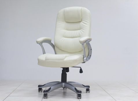 modern white office chair furiniture in empty startup business space