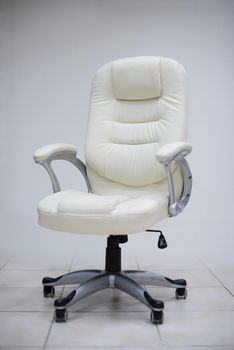 modern white office chair furiniture in empty startup business space