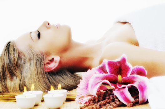 young healthy woman in wellness and spa studio have Massage