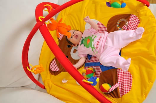 cute little baby indoor closeup portrait