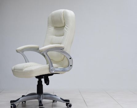 modern white office chair furiniture in empty startup business space