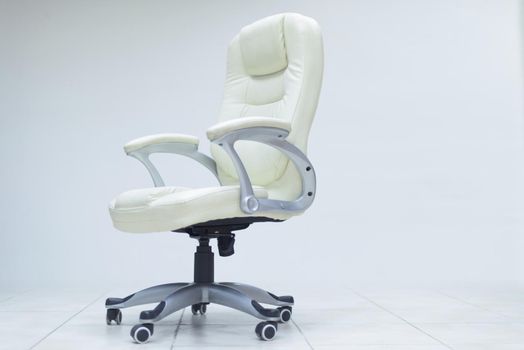 modern white office chair furiniture in empty startup business space