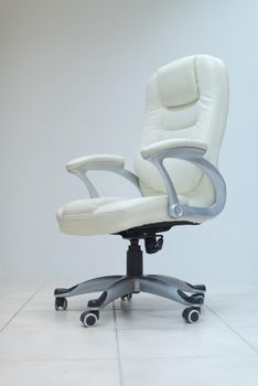 modern white office chair furiniture in empty startup business space