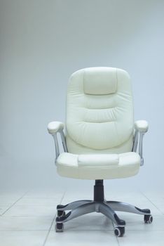 modern white office chair furiniture in empty startup business space