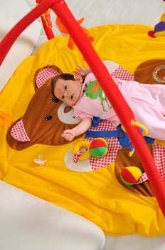 cute little baby indoor closeup portrait