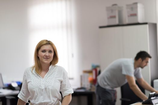 young designers in the creative office at the wooden furniture manufacture