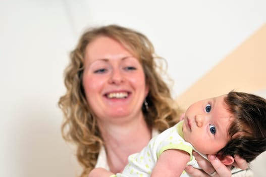 young mother and baby relaxing 