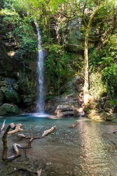 Waterfall in Pelion forest at Greece