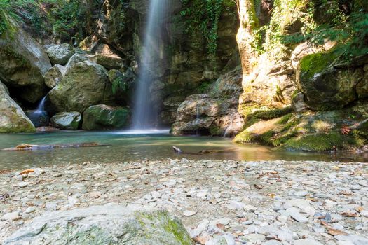 Waterfall in Pelion forest at Greece