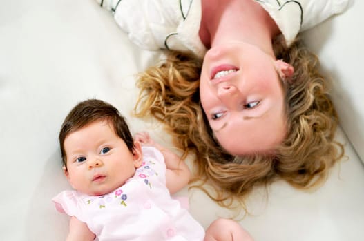 young mother and baby relaxing 